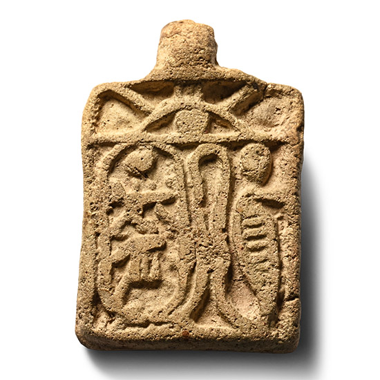 Egyptian Faience Amuletic Plaque with Cartouche of Pharaoh Thutmose III
