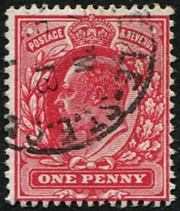1d SG 281 (P.15 x 14) INTENSE ROSE-CARMINE VFU