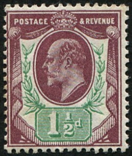 1½d SG 287(4) Dull Redd. Pur & Green U/M