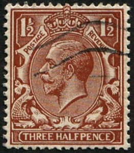 1½d SG 362(4) VERY DEEP RED-BROWN VFU