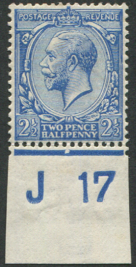 2½d SG 372(12) DEEP BLUE Control J17(17) Fine M/M