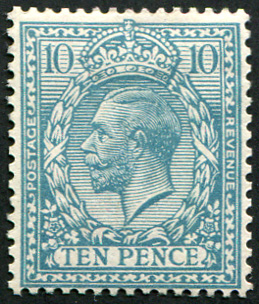 10d SG 394 VARIETY, PALE TURQUOISE-BLUE MINT
