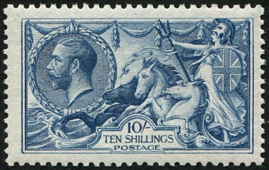 10/- SG 417 VARIETY, VERY DEEP BRIGHT-BLUE U/M
