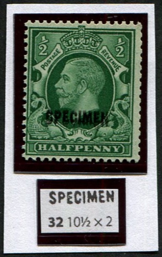 ½d SG 439 (Intermediate Format) OVPT. SPECIMEN TYPE 32 U/M