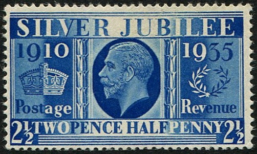 SILVER JUBILEE 2½d SG 456a PRUSSIAN-BLUE U/M
