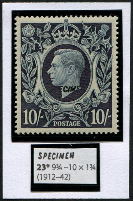 10/- Dark Blue SG 478s OVPT. SPECIMEN TYPE 23, U/M