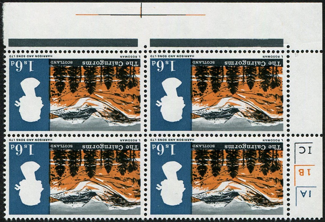 Landscapes 1/6d SG 691wi WMK. INV, BLK. OF 4 U/M