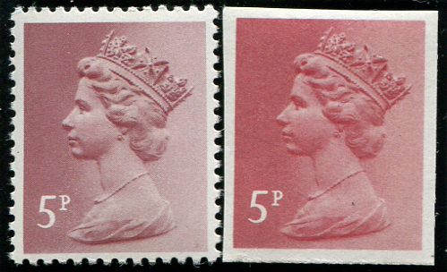 5p SG X1004 IMPERF PROOF COLOUR TRIAL, U/M