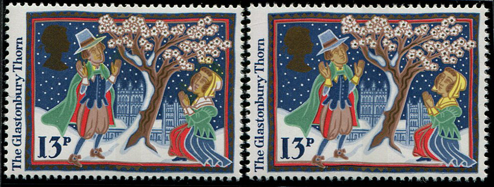 Xmas 13p SG 1342 PARTIAL, MISSING YELLOW