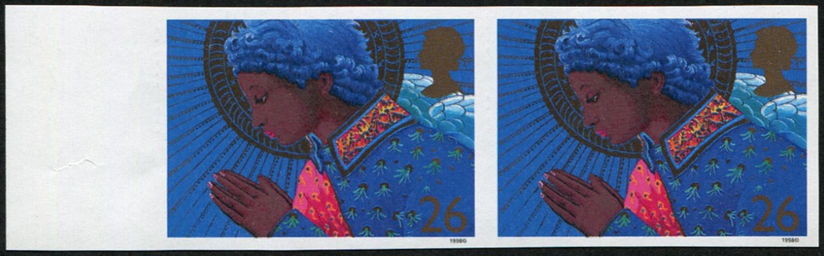 XMAS 26p SG 2065a IMPERF PAIR U/M