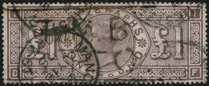 Telegraphs £1 Brown SG T17 VGU