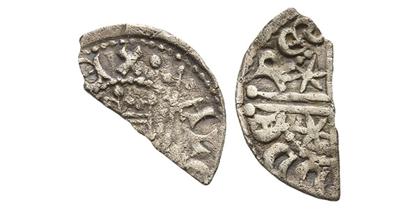 Scotland. Alexander III AR Cut Halfpenny.