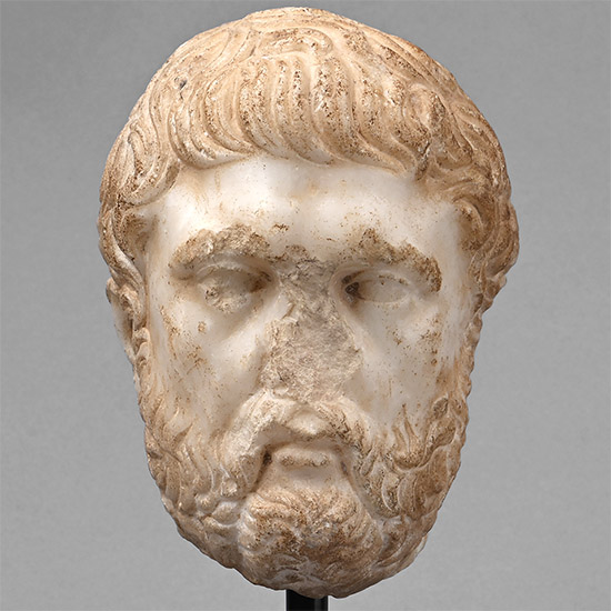 The Kenzo Roman Marble Head of the Philosopher Hermarchus