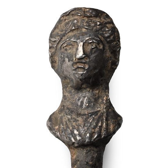 Roman Silver Terminal of the Bust of a Domina