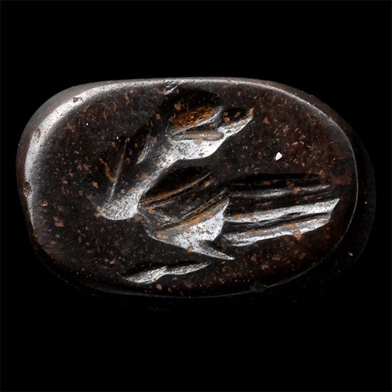 Sasanian Haematite Stamp Seal with Bird