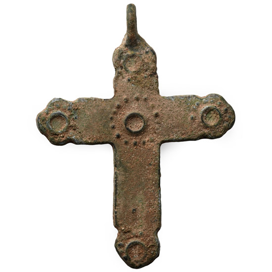 Byzantine Bronze Long Cross Pendant