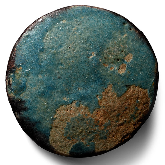 Large Parthian Blue Glazed Roundel Mount