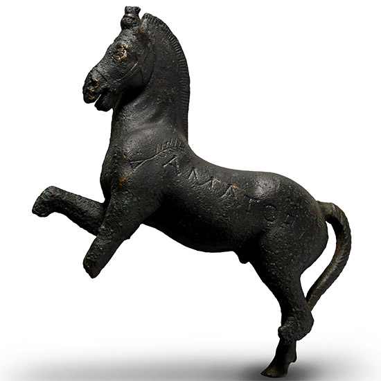 Large Roman AMATOR Bronze Prancing Horse Statue