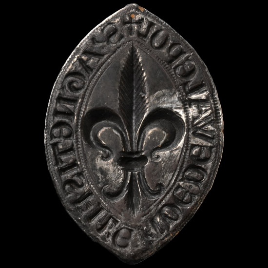 Medieval Silver Vesica-Shaped Seal Matrix of Agnes Daughter of Adam of Walpole