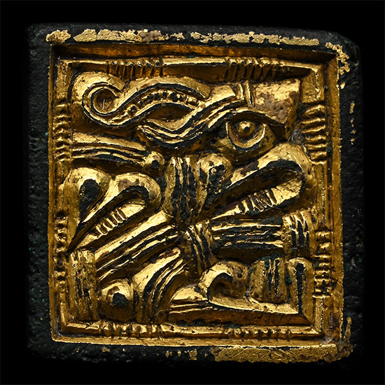 Anglo-Saxon Gilt Bronze Complex Animal Harness Mount