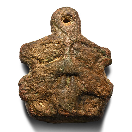 Anglo-Scandinavian Viking Bronze Stirrup Mount with Face