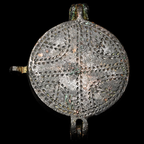 Medieval Bronze Pocket Mirror Case with Mirror