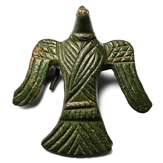 Roman Engraved Bronze Flying Bird Brooch