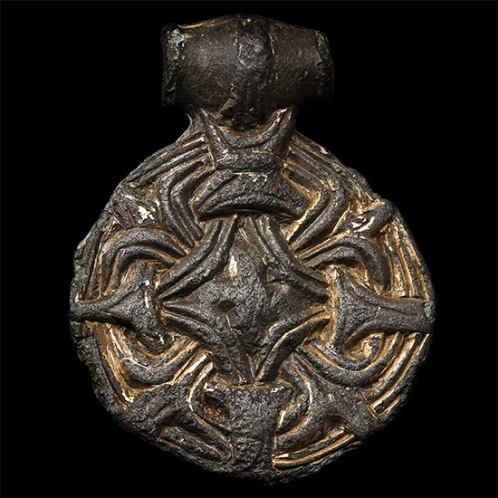 Anglo-Scandinavian Viking Gilt Bronze Borre Style Pendant