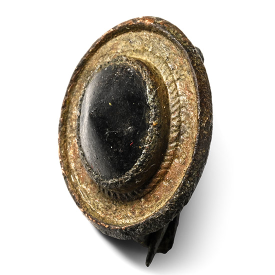 Roman Gilt Bronze Brooch with Conical Gem