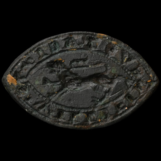 Medieval Bronze Vesica-Shaped Seal Matrix of William
