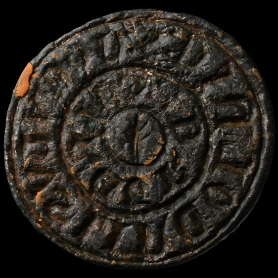 Very Large Medieval Bronze Seal Matrix of Augustus of Lincoln