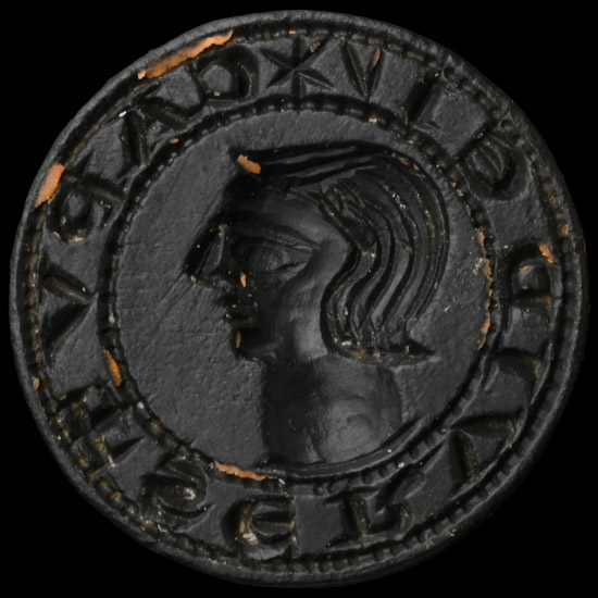 Medieval Bronze Round Seal Matrix with Head of John the Baptist