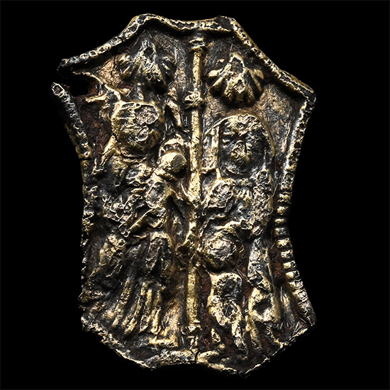 Medieval Silver-Gilt Pilgrims Badge with Saints