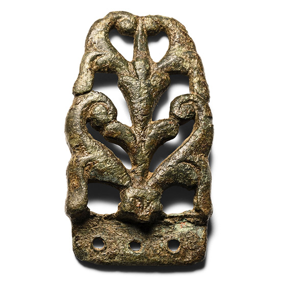 Anglo-Scandinavian Viking Bronze Openwork Strap End