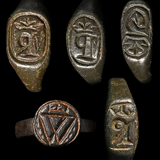 Medieval Bronze Signet Ring Collection