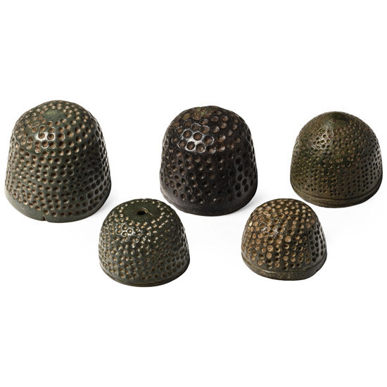 Medieval Bronze Beehive Thimble Collection