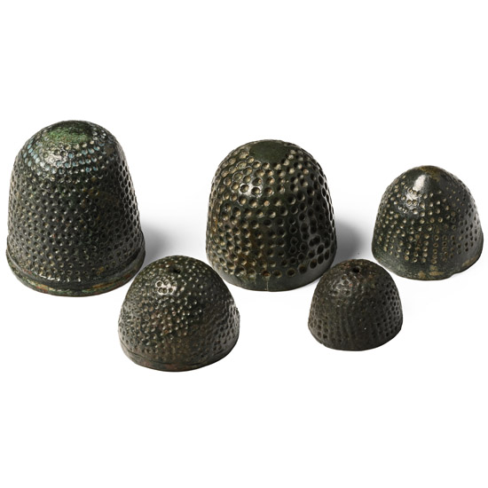 Medieval Bronze Beehive Thimble Collection
