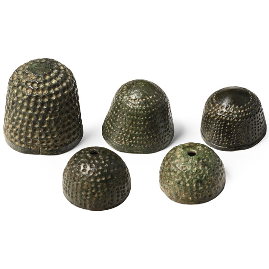 Medieval Bronze Beehive Thimble Collection