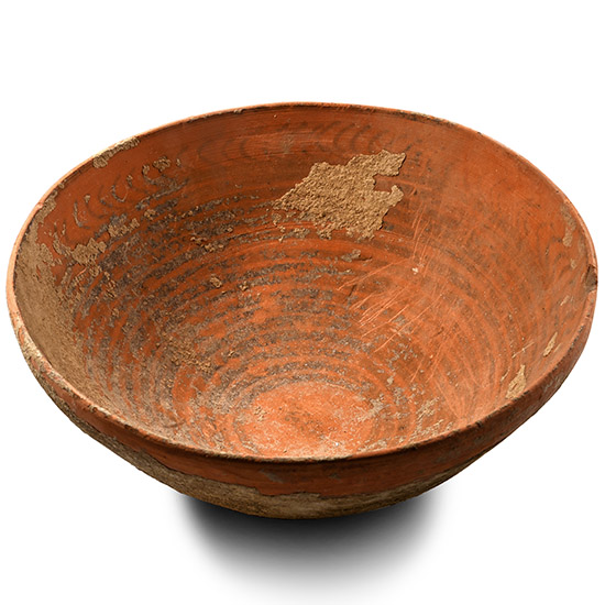 Large Western Asiatic Terracotta Bowl with Painted Interior