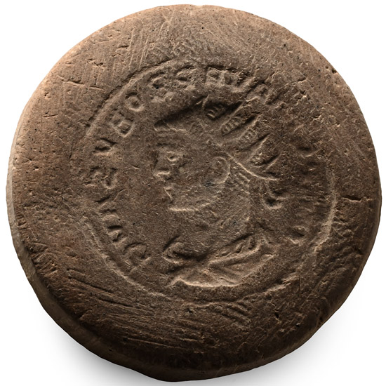 Roman Terracotta Forgers Mould for a Coin
