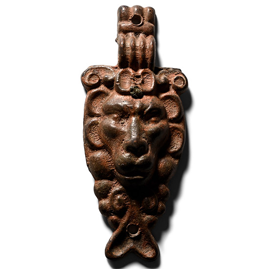 Post Medieval Bronze Lion Head Mount