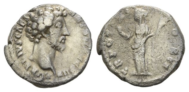 Marcus Aurelius, as Caesar AR Denarius.