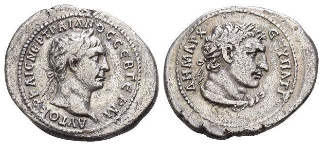 Trajan AR Tridrachm of Antioch, Seleucis and Pieria.