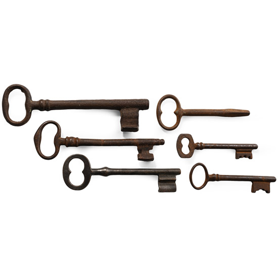 Post Medieval Iron Door Key Group