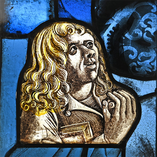 Medieval Stained Glass Panel of Saint John the Evangelist