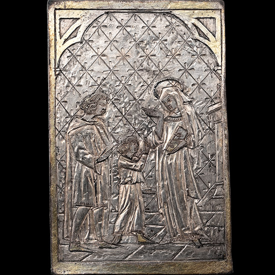 Medieval Silver Plaque Depicting Presentation Scene