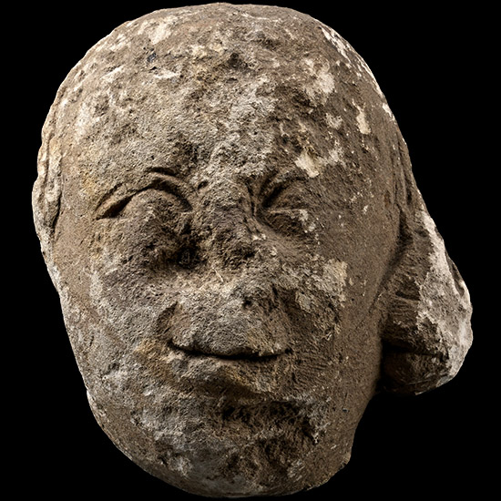 Medieval Stone Fragment of a Lady Wearing a Barbette