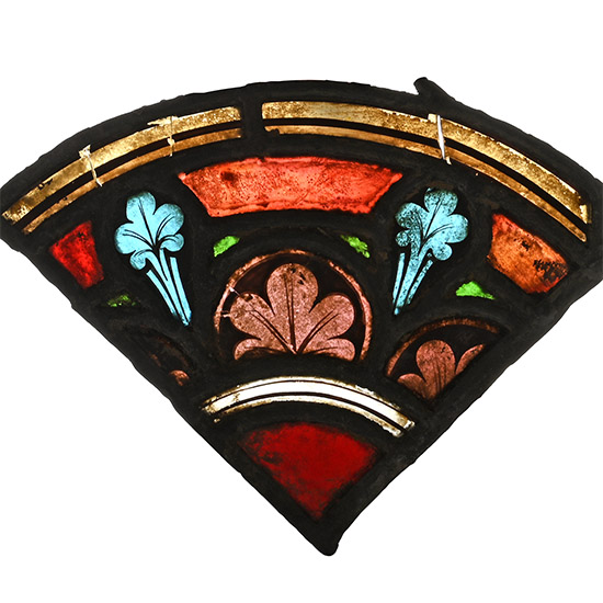 Medieval Stained Glass Section from a Massive Romanesque Window
