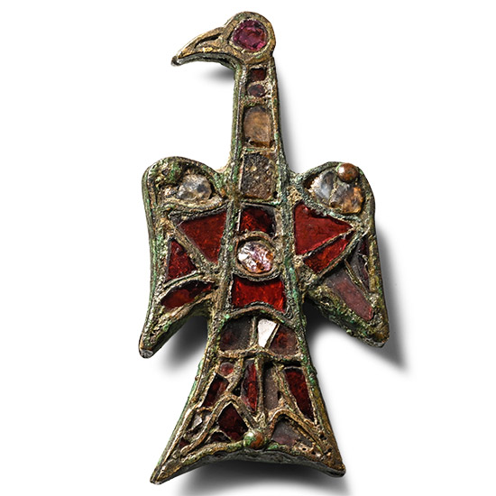 Visigothic Bronze Eagle Pendant with Garnets