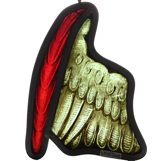 Medieval Stained Glass Panel of an Angel Wing